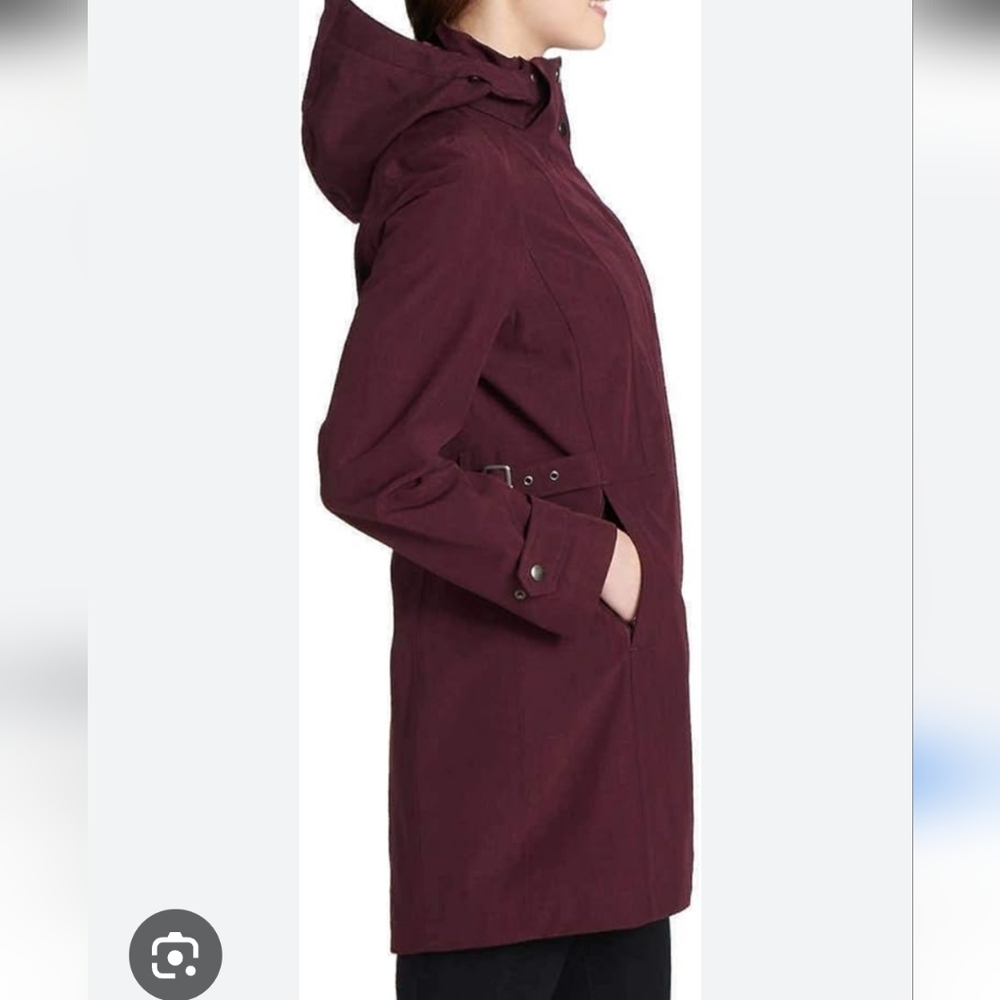 Women's Hooded Trench/Rain Coat in Plum Purple SZ S